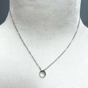 🍭6/$30 Clear faceted bead circle necklace on a silver tone chain